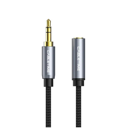 Кабель Cabletime Audio 3.5 mm M - 3.5 mm F, 1 m, Black, 3 pin (CF11H)