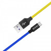 Кабель ColorWay USB-microUSB, 2.4А, 1м, Blue/Yellow (CW-CBUM052-BLY)