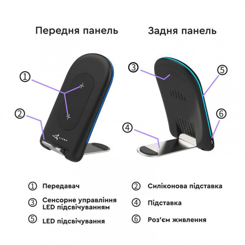 Бездротовий зарядний пристрій AirOn AirCharge (6126755803216)