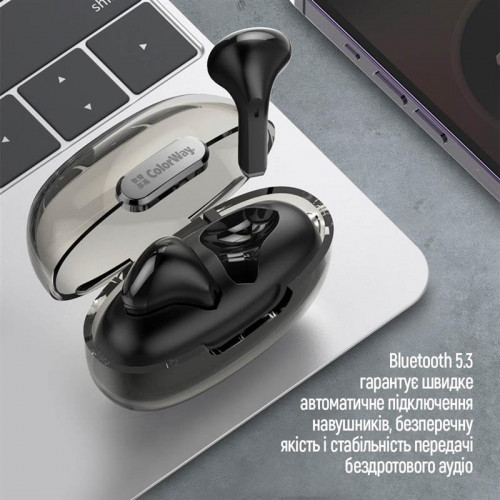 Bluetooth-гарнітура СolorWay Slim TWS-2 Earbuds Black (CW-TWS2BK)