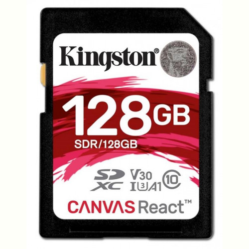 Карта пам`ятi SDXC 128GB UHS-I/U3 Class 10 Kingston Canvas React R100/W80MB/s (SDR/128GB)