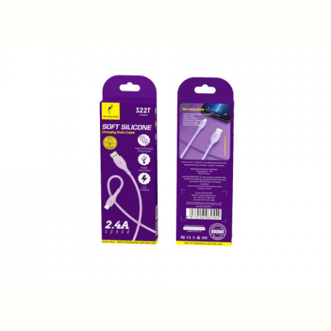 Кабель SkyDolphin S22T Soft Silicone USB - USB Type-C (M/M), 1 м, Violet (SDUSB-000603)