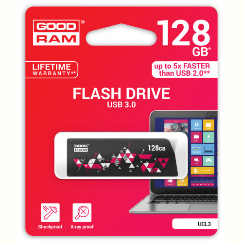 Флеш-накопичувач USB3.0 128GB GOODRAM UCL3 (Cl!ck) Black (UCL3-1280K0R11)