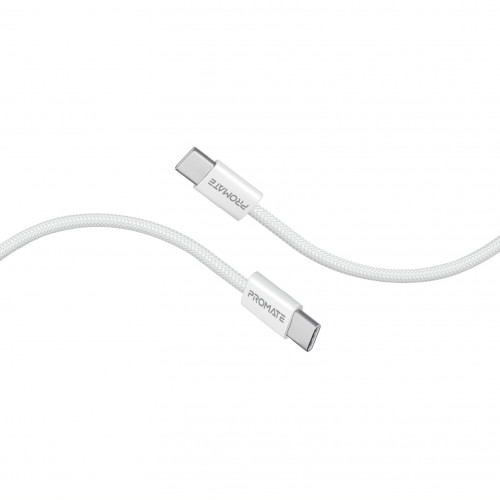 Кабель Promate USB Type-C - USB Type-C (M/M), 3A, 60W, 2 м, White (ecoline-cc200.white)