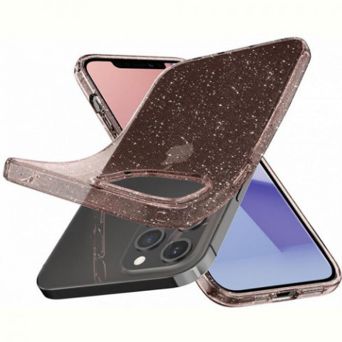 Чохол-накладка Spigen Liquid Crystal Glitter для Apple iPhone 12/12 Pro Rose Quartz (ACS01699)