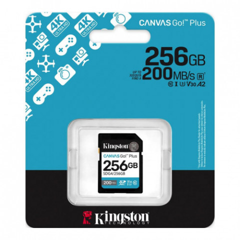 Карта пам`ятi SDXC 256GB UHS-I/U3 Class 10 Kingston Canvas Go! Plus R200/W160MB/s (SDG4/256GB)