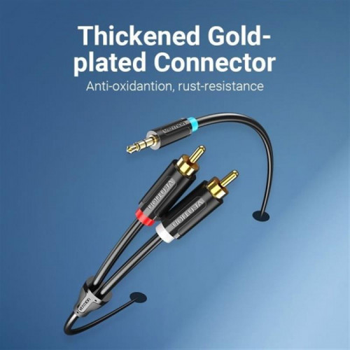 Кабель Vention 3.5 мм - 2хRCA (M/M), 2 м, Black (BCLBH)