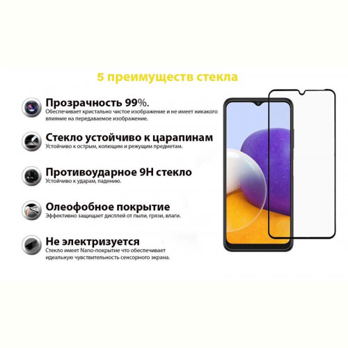 Захисне скло BeCover для Samsung Galaxy A22 SM-A225 Black (706609)