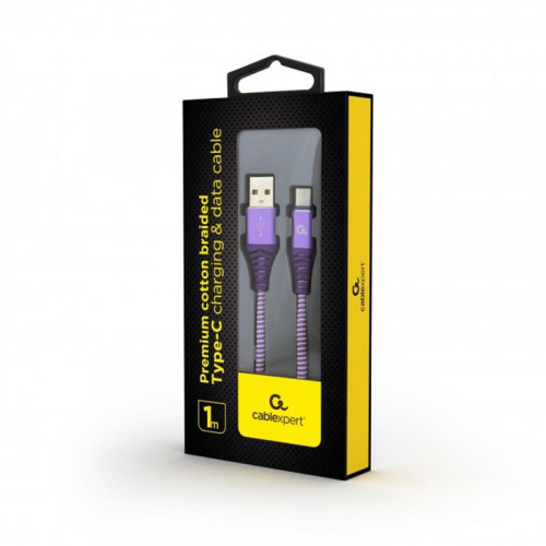 Кабель Cablexpert (CC-USB2B-AMCM-1M-PW) USB 2.0 A - USB Type-C, преміум, 1м, фіолетовий