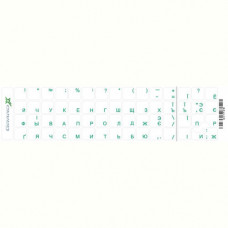 Наліпка на клавіатуру Grand-X Protection 60 keys Cyrillic Transparent/Green (GXTPGW)