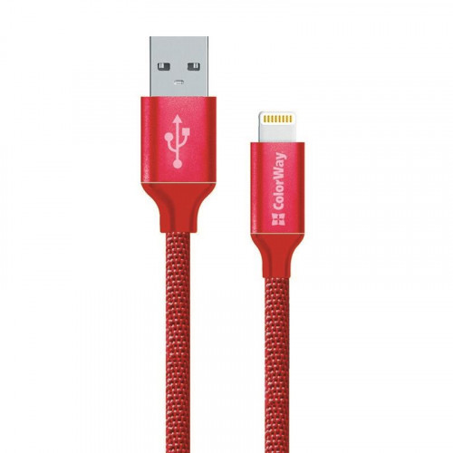 Кабель ColorWay USB-Lihgtning, 1м Red (CW-CBUL004-RD)