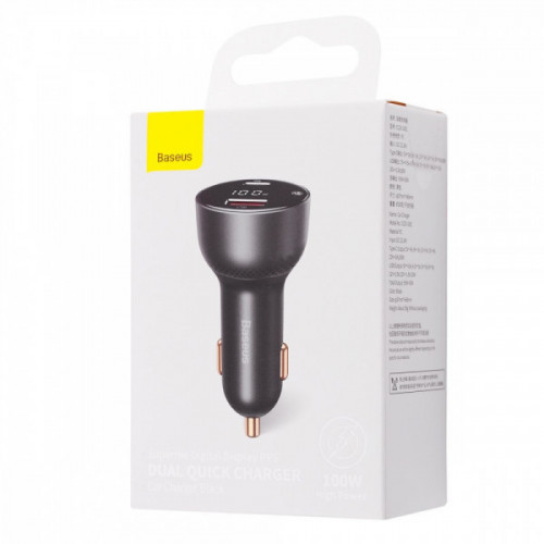 АЗП Baseus Superme Digital Display PPS USB + Type-C 100W black Купити в Україні