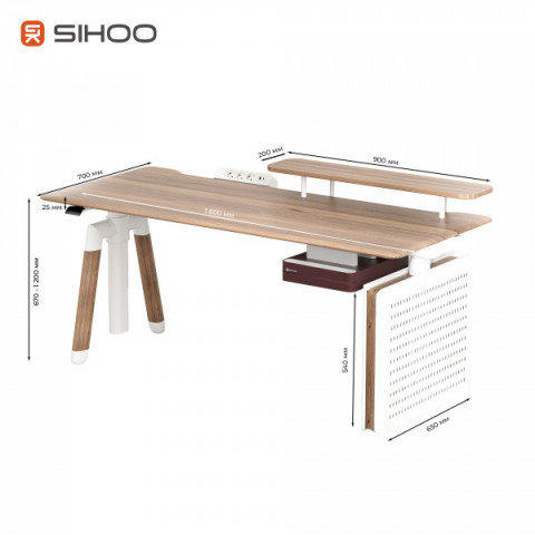 Комп’ютерний стіл з електрорегулюванням висоти Sihoo D07 1.6m Maple/White (D07B-102/D07J-102-AB) Купити в Україні
