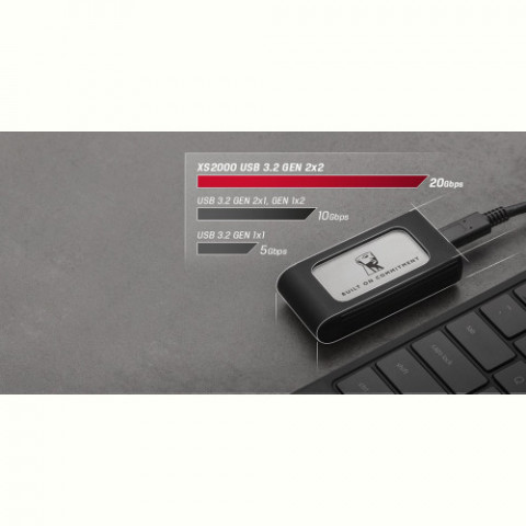 Накопичувач зовнішній SSD Portable 1ТB Kingston XS2000 BoC Silver (SXS2000/1000GA)