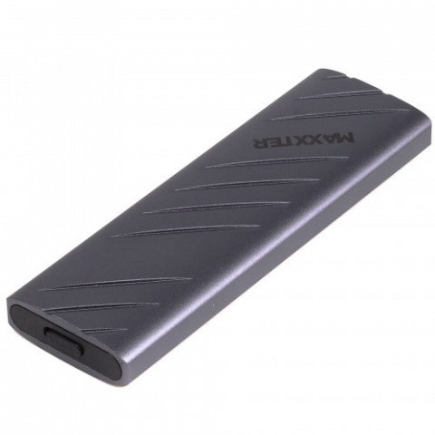 Зовнішня кишеня Maxxter M.2 NVMe PCIe, USB 3.2 Type-C, Metal, Black (EHDE-2280S-01)
