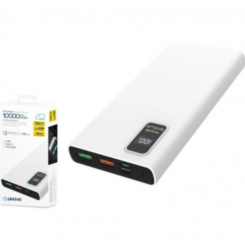 Зовнішній акумулятор (Power Bank) Platinet 10000mAh White (PMPB10WQC726W)