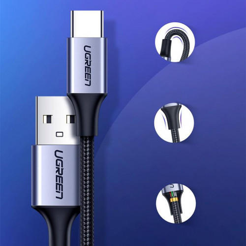 Кабель Ugreen US288 USB - USB-C, 2м, Black (60128)