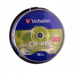 CD-RW Verbatim (43480) 700MB 12x Cake, 10шт 