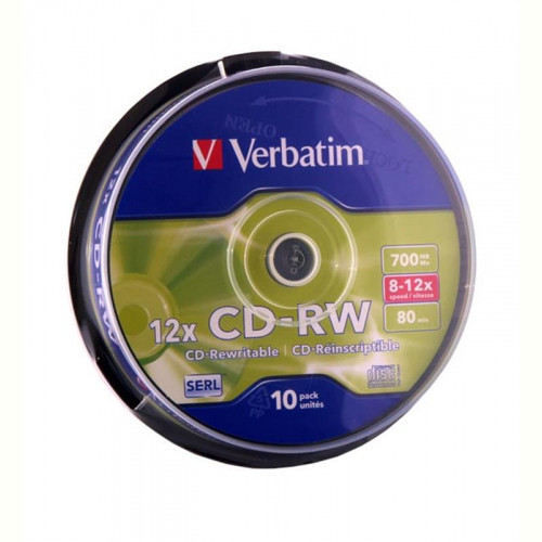 CD-RW Verbatim (43480) 700MB 12x Cake, 10шт