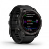 Смарт-годинник Garmin Fenix 7 Sapphire Solar Carbon Gray DLC Titanium with Black Band (010-02540-2C)