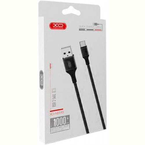 Кабель XO NB143 USB-USB Type-C 2.1A 2м Black (XO-NB143C2-BK)