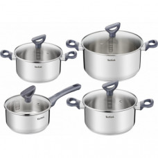 Набір посуду Tefal Daily Cook, 8предметів, нержавіюча сталь, бакеліт, скло