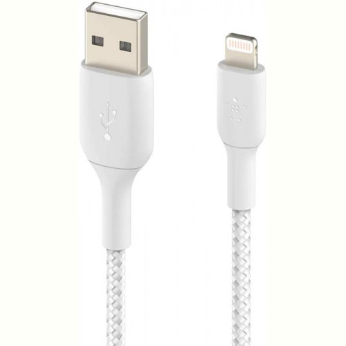 Кабель Belkin Braided USB-Lightning, 1м White (CAA002BT1MWH)