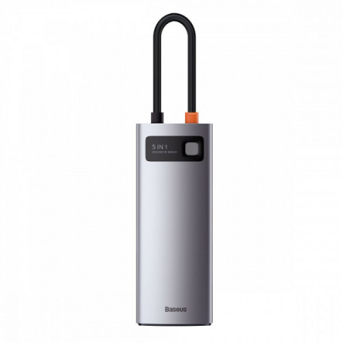 USB-Хаб Baseus Metal Gleam Series 5-in-1 30Hz Version (3xUSB3.0 + 4KHD + Type-C) gray Купити в Україні