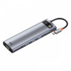 USB-Хаб Baseus Metal Gleam Series 5-in-1 30Hz Version (3xUSB3.0 + 4KHD + Type-C) gray Купити в Україні