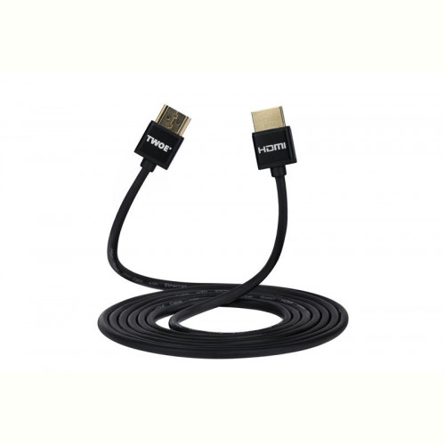 Кабель 2E Ultra Slim HDMI - HDMI V 2.0 (M/M), 2 м, чорний (2EW-1119-2m)