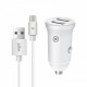 Автомобільний зарядний пристрій Piko CC-312 (2USB, 3.1A) White + кабель Type-C (1283126538803)