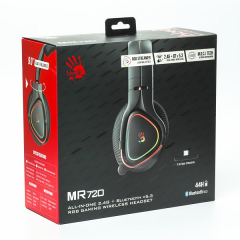 Навушники ігрові Bloody MR720 (Black), RGB, колір чорний