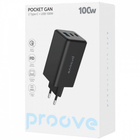 МЗП Proove Pocket GaN Max 100W (2Type-C + USB) white Купити в Україні