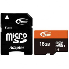 Карта пам`ятi MicroSDHC 16GB UHS-I Class 10 Team + SD-adapter (TUSDH16GUHS03)
