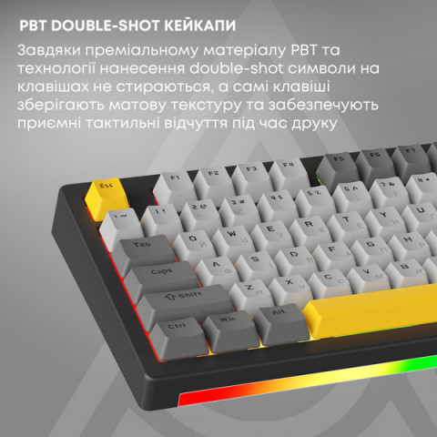 Бездротова механічна клавіатура Ajazz AK820 V2 Coconut Flake Switch (AK820-V2-CF-BGY) Купити в Україні