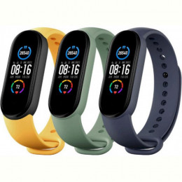 Ремешок Xiaomi для браслета Xiaomi Mi Smart Band 5 Blue/Yellow/Mint 3шт (BHR4640GL)