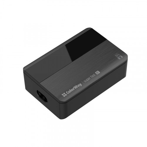 Мережевий зарядний пристрій ColorWay Power Delivery (2USB-A + 2USB TYPE-C) (65W) Black (CW-CHS040PD-BK)