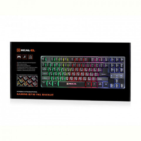 Клавіатура REAL-EL Gaming 8710 TKL Backlit Ukr Black