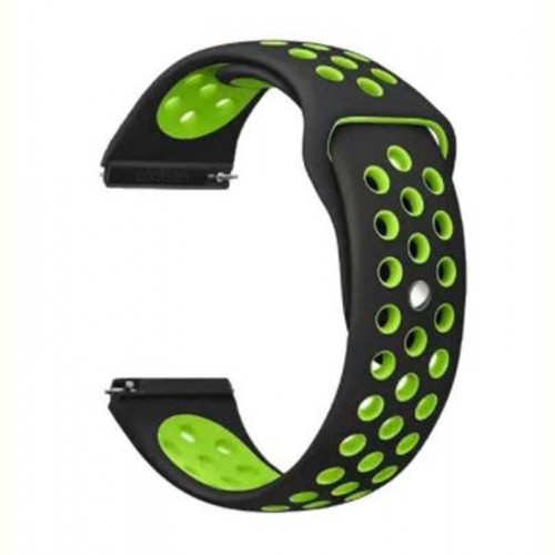 Ремінець BeCover Vents Style для Xiaomi iMi KW66/Mi Watch Color/Watch S1 Active/Haylou LS01/LS05 Black-Green (705802)