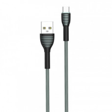 Кабель ColorWay USB-USB-C, braided cloth, 3А, 1м, Gray (CW-CBUC041-GR)