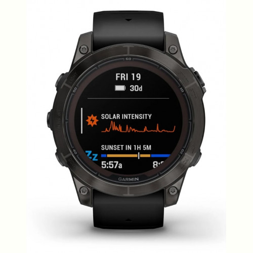 Смарт-годинник Garmin Fenix 7 Pro Sapphire Solar Carbon Gray DLC Titanium with Black Silicone (010-02777-54)