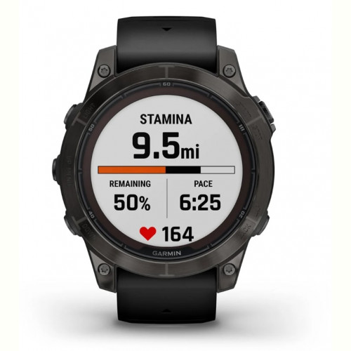 Смарт-годинник Garmin Fenix 7 Pro Sapphire Solar Carbon Gray DLC Titanium with Black Silicone (010-02777-54)