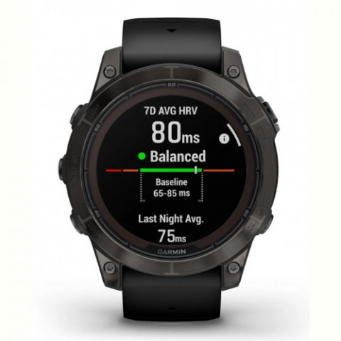 Смарт-годинник Garmin Fenix 7 Pro Sapphire Solar Carbon Gray DLC Titanium with Black Silicone (010-02777-54)