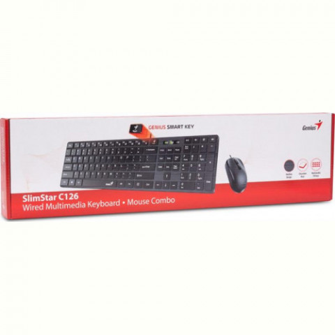 Комплект (клавіатура, миша) Genius C-126 SlimStar Black Ukr (31330007407)