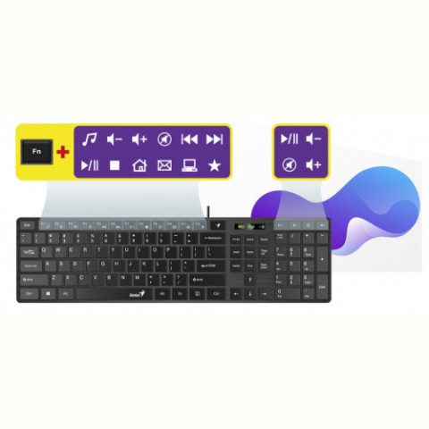 Комплект (клавіатура, миша) Genius C-126 SlimStar Black Ukr (31330007407)