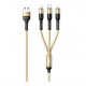 Кабель Remax RC-186th Speed 2.1A USB-Lightning/microUSB/USB Type-C, 1м Gold (6954851204527)