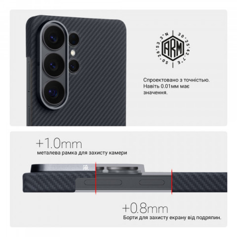 Чохол ArmorStandart BlackIcon Aramid Twill MagCase для Samsung S26 Ultra Black (ARM90147)