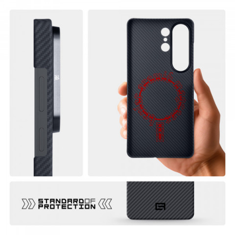 Чохол ArmorStandart BlackIcon Aramid Twill MagCase для Samsung S26 Ultra Black (ARM90147)