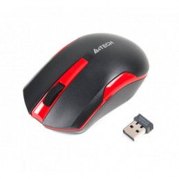 Миша A4Tech G3-200 N USB V-Track  , бездротова, 1000dpi, чорна+ червоний