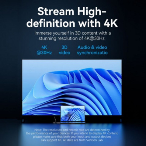 Кабель Vention DisplayPort - HDMI (M/M), 1.8 м, Black (HFOBAC)